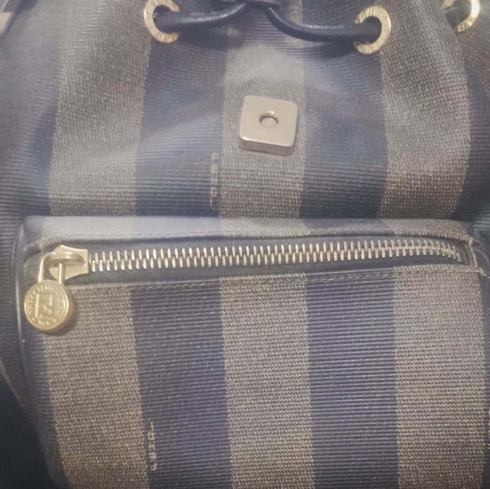 EUC Fendi "Pequin" Striped Mini Backpack - Picture 4 of 12